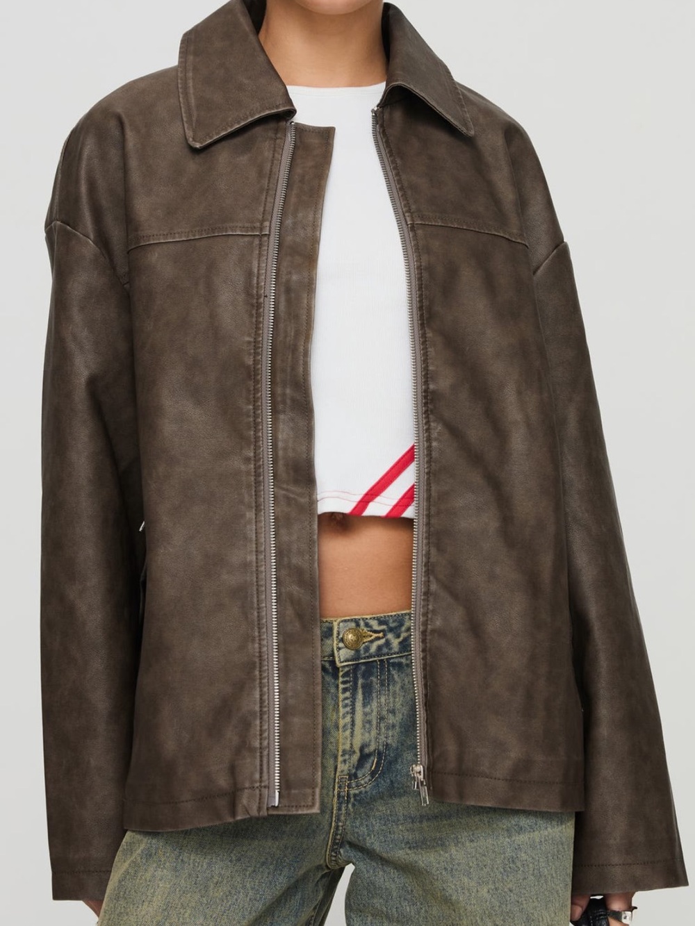 Princess Polly Oversize Faux Leather Jacket